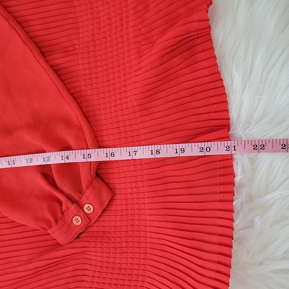 Philippe Ronsand paris pleated front, longsleeves orange blouse women's size 36 - Picture 11 of 11